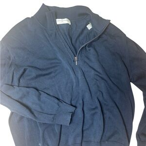 Fairway and Greene Men's Navy Blue 1/4 zip Sweater XL